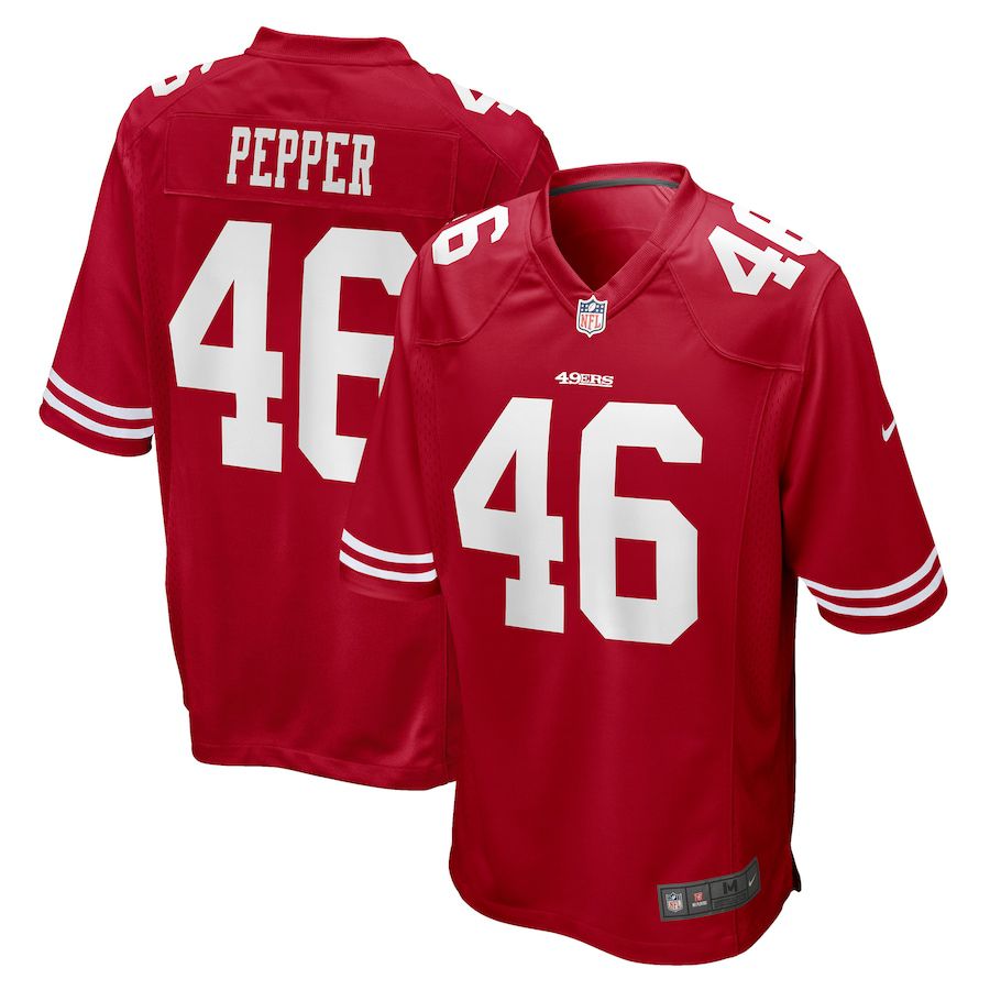 Men San Francisco 49ers 46 Taybor Pepper Nike Scarlet Game NFL Jersey